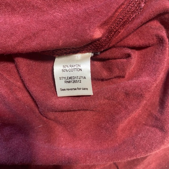 Aratta Silhouette Embellished Henley Tunic Top ‎ Burgundy Rayon Cotton Size S - Picture 4 of 6